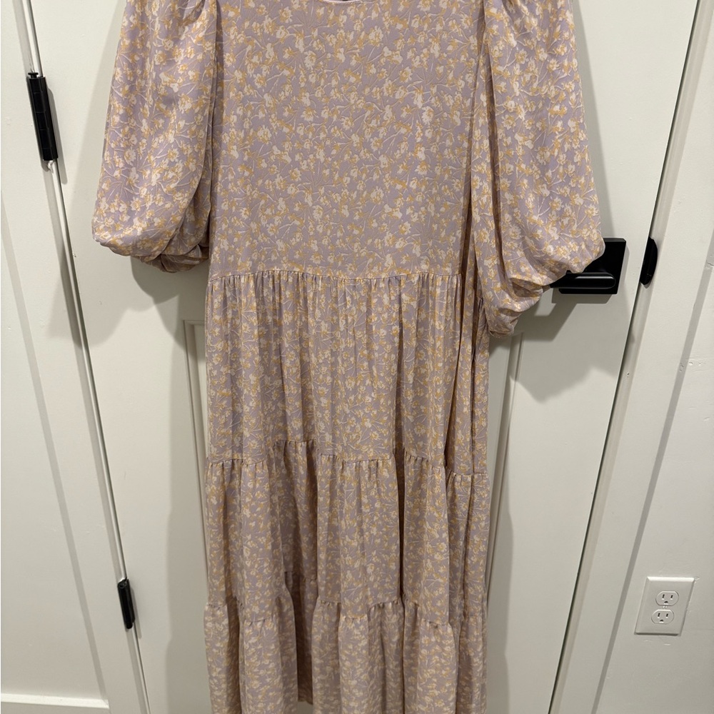 Floral Puff Sleeve Maxi Dress